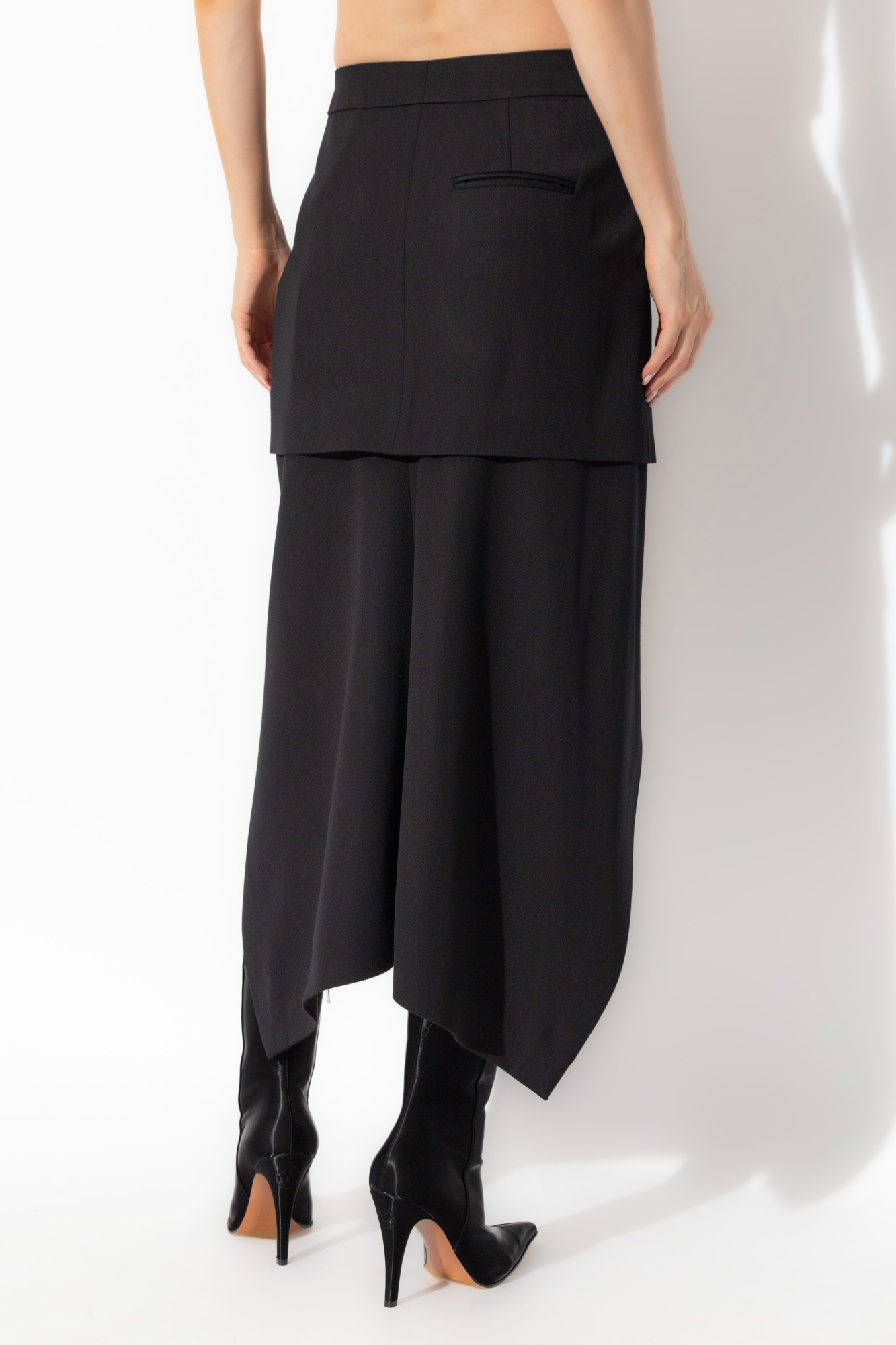 スカート alexander mcqueen Black canvas skirt (808575QBACW 1000) Silk tarpaulin skirt ALEXANDER MCQUEEN Woman Sz. 42 IT